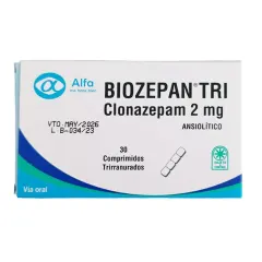 Biozepan Tri 2 mg Trirranurados Clonazepam