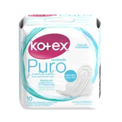 Kotex Toallas Femeninas Cuidado Puro Y Natural x Paq (10)