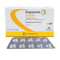 Dapamet XR 5 / 1000 mg Dapagliflozina / Metformina Clorhidrato