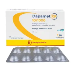 Dapamet XR 10 / 1000 mg Dapagliflozina / Metformina Clorhidrato