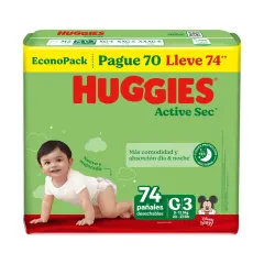 Huggies Pañales Active Sec Talla g x Paq (74)