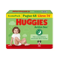 Huggies Pañales Active Sec Talla Xxg x Paq <74>