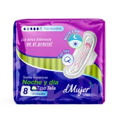 D Mujer Toallas Femeninas Noche Y Dia Tipo Tela x Paq (8)