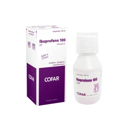 Ibuprofeno 100 mg / 5 ml Suspension Cofar x 100 ml