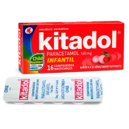 Kitadol Infantil 160 mg Masticable x Caja (16) Paracetamol