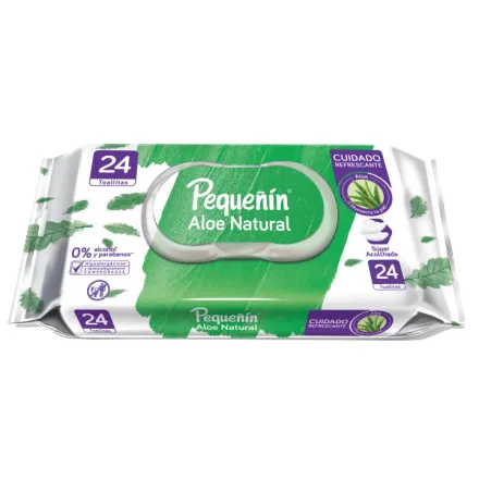 Pequeñin Toallitas Humedas Aloe Natural x 24 Unidades