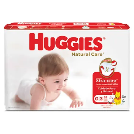 Huggies Pañales Natural Care Talla g x Paquete (52)