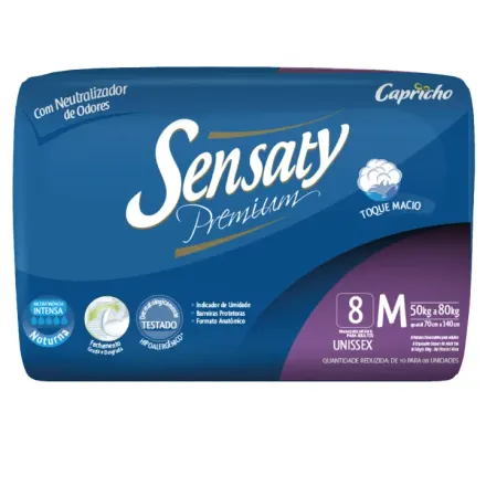 Sensaty Pañales Para Adulto Talla Mediana (M) x Paquete (8)