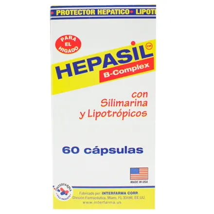 Hepasil B Complex capsula x Frasco (60) Silimarina