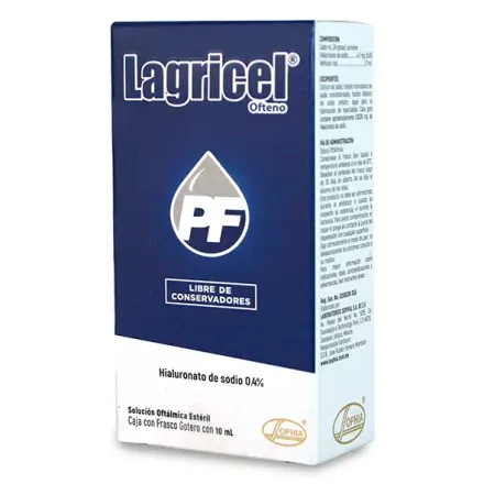 Lagricel Pf Ofteno (Sol.oft.) x 10 ml Hialuronato De Sodio
