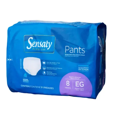 Sensaty Pañales Para Adulto Tipo Pants Talla Extra Grande (Eg) x Paquete (8)