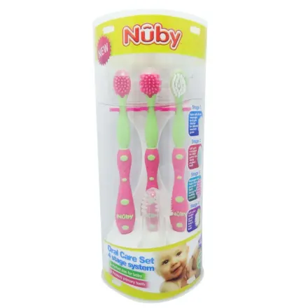 Nuby Set De Cepillos Dentales Sistema De 4 Etapas Lc757 x 1 Pieza