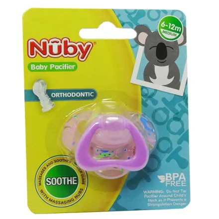 Nuby Pacificador Ortodontico C/ Agarrador 6-12m Medium Lc5742m x 1 Pieza