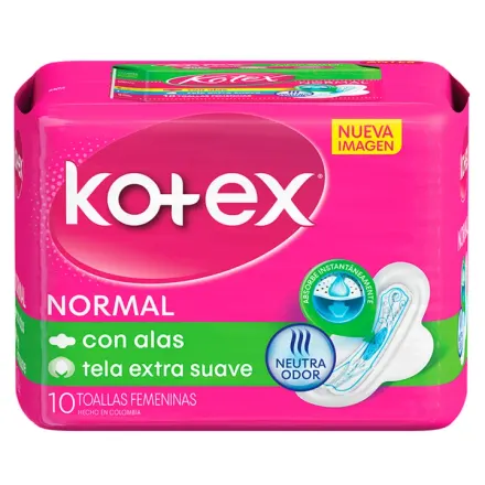 Kotex Normal Extra Proteccion Con Alas x Paq <10>
