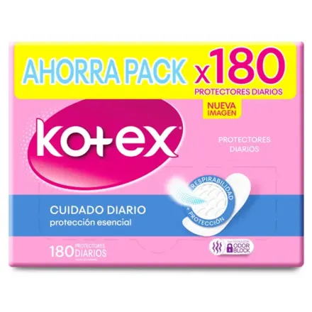 Kotex Cuidado Diario x Paq (180) Protectores Diarios