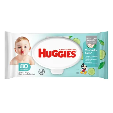 Huggies Toallitas Humedas Cuidado 4 En 1 x Paq (80)