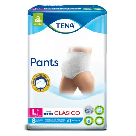 Tena Pants Clasico Talla L Pañales Tipo Calzon x Paq (8)