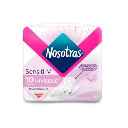 Nosotras Sensiti V Invisible x 10 Toallitas