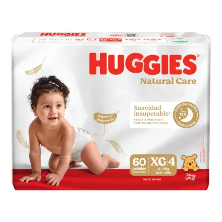 Huggies Pañales Natural Care Big Xg x Paq (60)