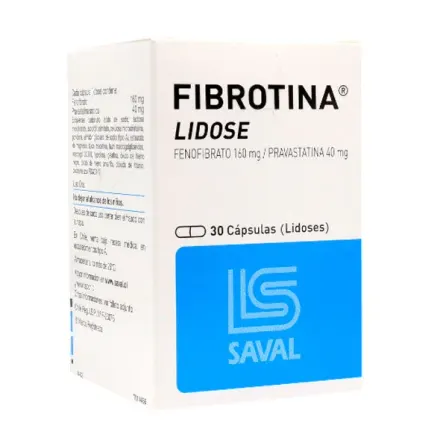Fibrotina Lidose 160 mg / 40 mg Fenofibrato /Pravastatina