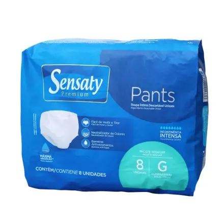 Sensaty Pañales Para Adulto Tipo Pants Talla Grande (g) x Paquete (8)