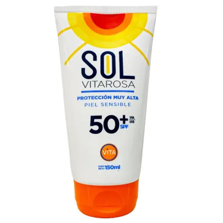 Sol Vitarosa Protector Solar Piel Sensible Fps 50 x 150 ml