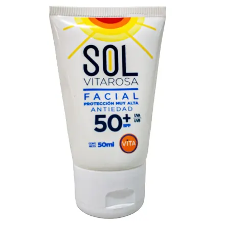 Sol Vitarosa Protector Solar Facial Fps 50 x 50 ml