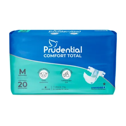 Prudential Comfort Pañal Talla M x Paq (20) Comfort Total New