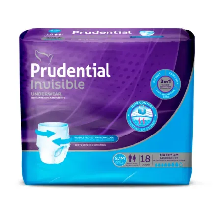 Prudential Invisible Ropa Interior Absorbente Talla S / M x Paq (18)