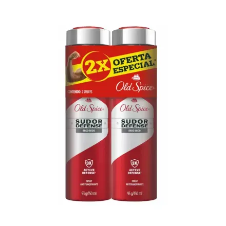 Old Spice Sudor Defense Seco Aerosol x Paq (2) Oferta Especial