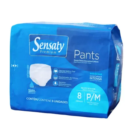Sensaty Pañales Para Adulto Tipo Pants Talla Regular (P/M) x Paquete (8)