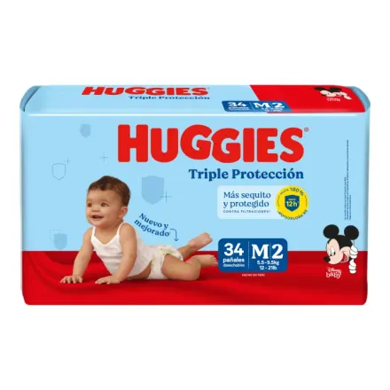 Huggies Pañales Triple Proteccion Talla M x Paq (34)