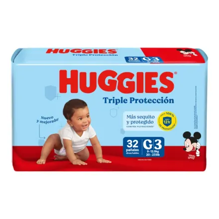 Huggies Pañales Triple Proteccion Talla g x Paq (32)