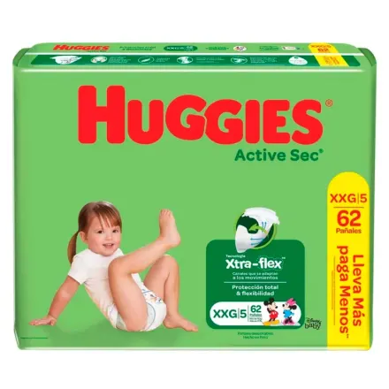 Huggies Pañales Active Sec Talla Xxg x Paq (62)