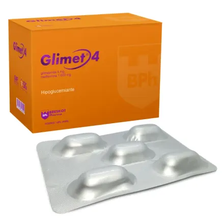 Glimet 4 / 1000 mg Glimepirida / Metformina