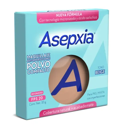 Asepxia Maquillaje Polvo Compacto Beige x 10 g