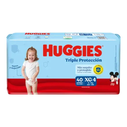 Huggies Pañales Triple Proteccion Talla Xg x Paq (40)