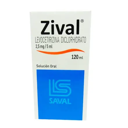 Zival 2.5 mg / 5ml Suspension x 120 ml Levocetirizina