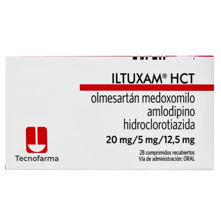 Iltuxam Hct 20 mg / 5 mg / 12.5 mg Olmesartan / Amlodipino / Hidroclorotiazida