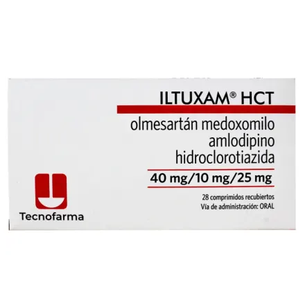Iltuxam Hct 40 mg / 10 mg / 25 mg Olmesartan / Amlodipino / Hidroclorotiazida