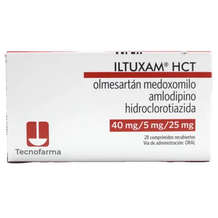 Iltuxam Hct 40 mg / 5 mg / 25 mg Olmesartan / Amlodipino / Hidroclorotiazida