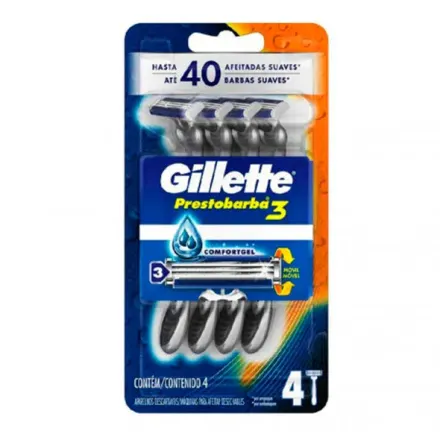 Gillette Prestobarba 3 Maquina De Afeitar Comfortgel x Paq (4)
