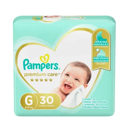 Pampers Pañales Premium Care Talla g x Paq (30)
