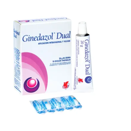 Ginedazol Dual (Crema/Ovulo) x 20 g Crema X10 Ovulo