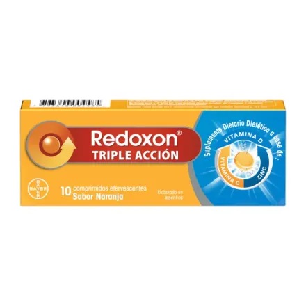 Redoxon Triple Accion Efervescente x Tubo (10) Vitamina C / Zinc / Vitamina D3