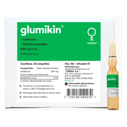 Glumikin 500 mg Iny Im/Iv Amikacina