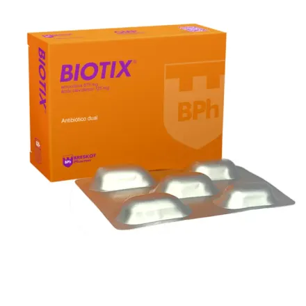 Biotix 875 mg / 125 mg Amoxicilina / Acido Clavulanico