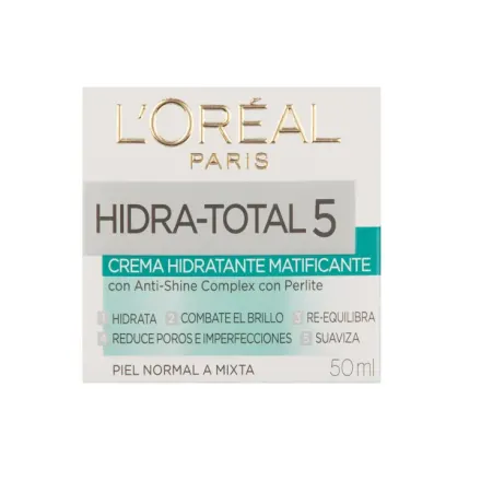 Hidra Total 5 Crema Facial Hidratacion Anti Brillo x 50 ml
