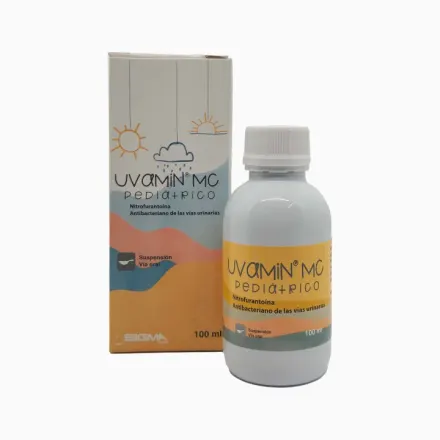 Uvamin Mc Pediatrico 25 mg / 5 ml Suspension x 100 ml Nitrofurantoina