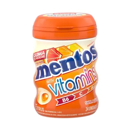 Mentos Vitamins B6 / C / B12 Goma De Mascar x 24 Unidades